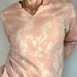 Custom dyed love crew neck sweatshirt.